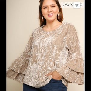 Curvy sized crush velvet tops by Umgee.